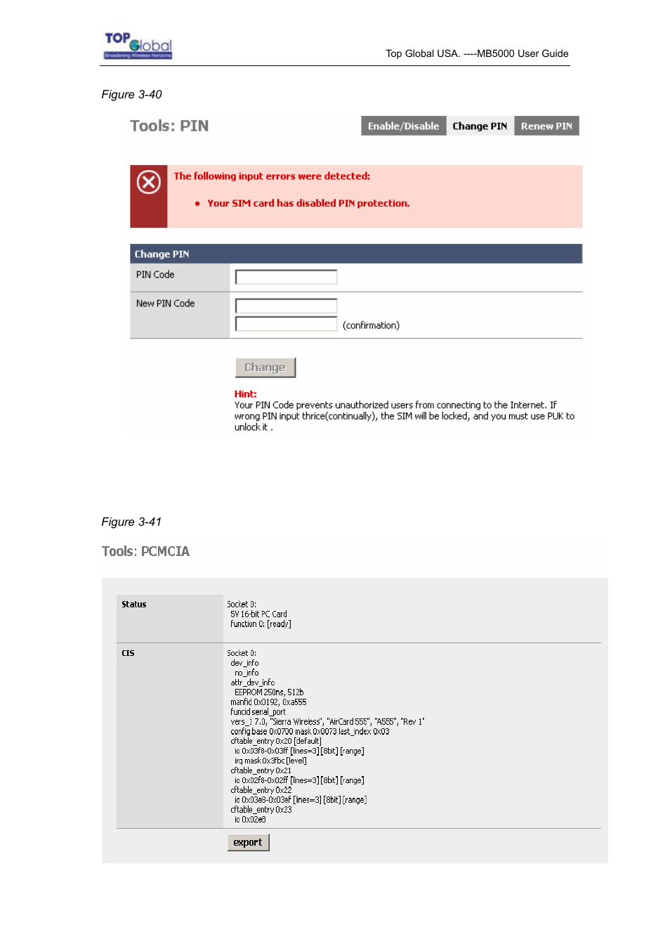 2 pcmcia | Top Global MB5000K User Manual | Page 58 / 78