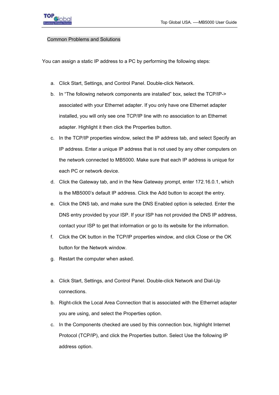 Top Global MB5000K User Manual | Page 68 / 78