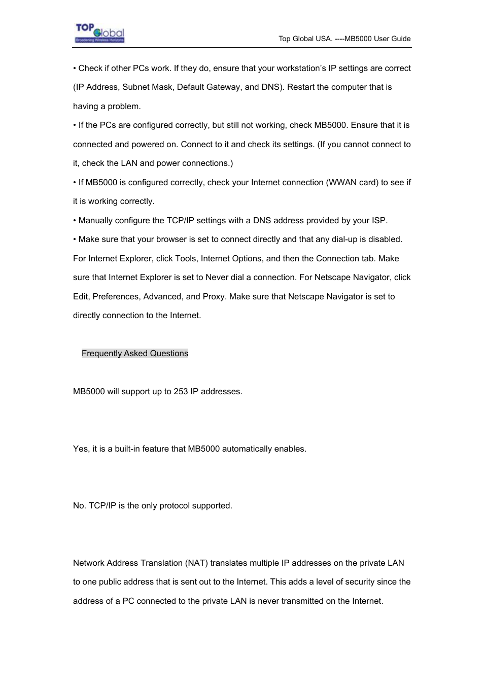 Top Global MB5000K User Manual | Page 71 / 78