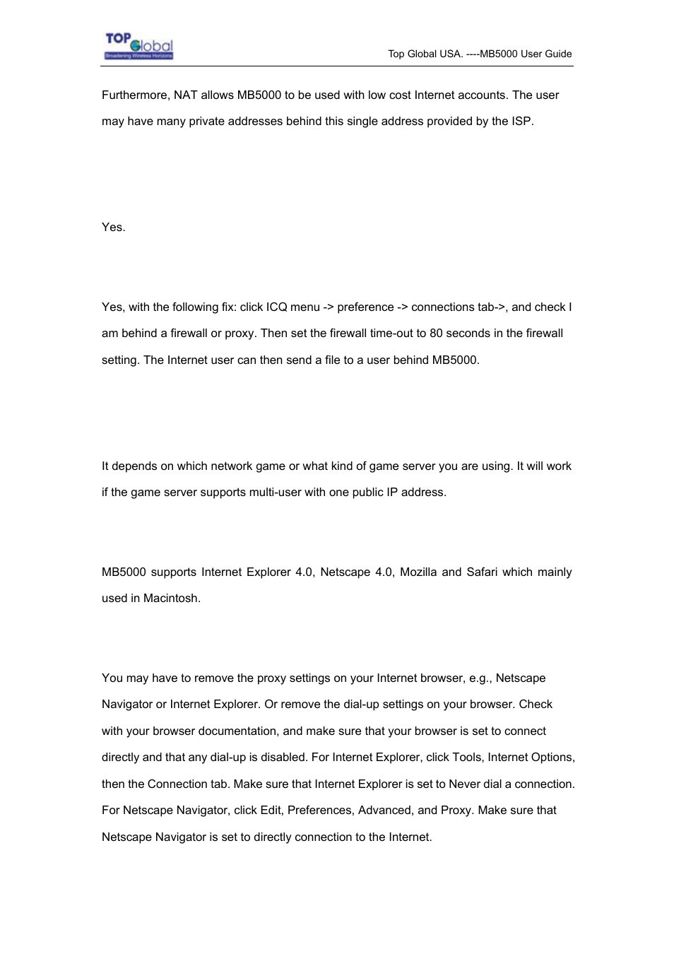 Top Global MB5000K User Manual | Page 72 / 78