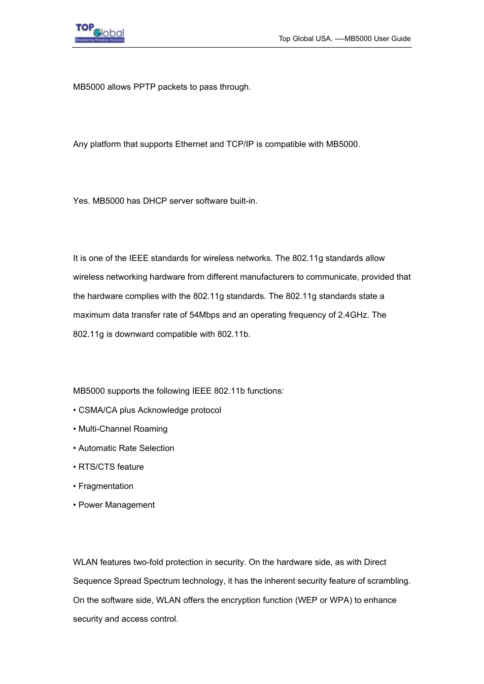 Top Global MB5000K User Manual | Page 73 / 78