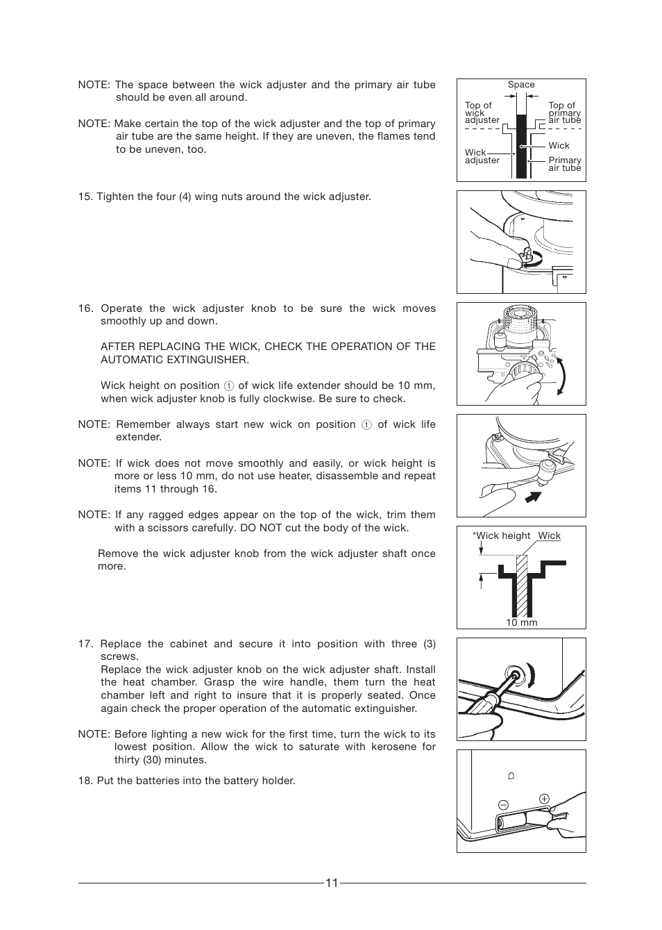 Replacing | Toyotomi RCA-2800 User Manual | Page 12 / 16