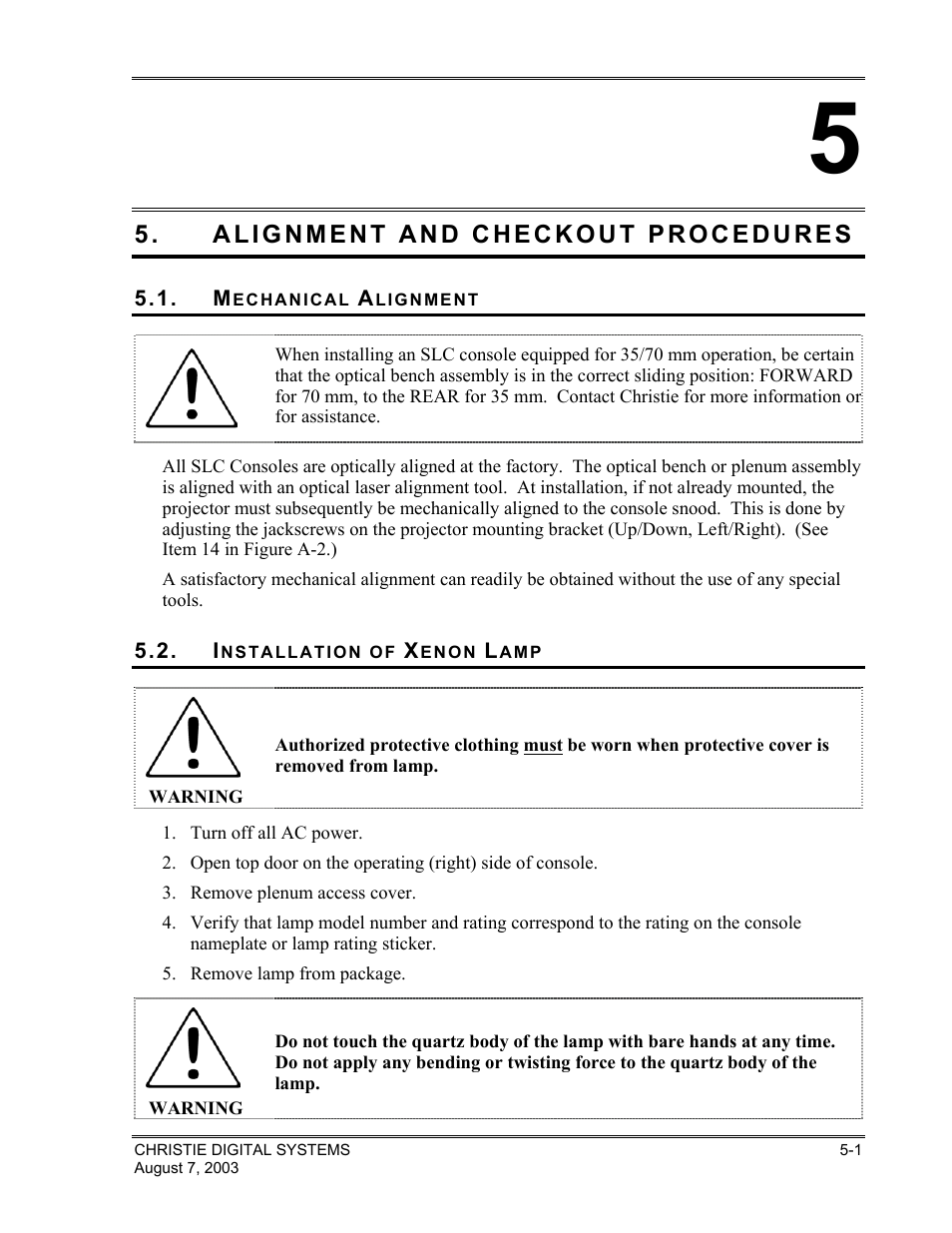 Christie Digital Systems XENON CONSOLE User Manual | Page 21 / 63