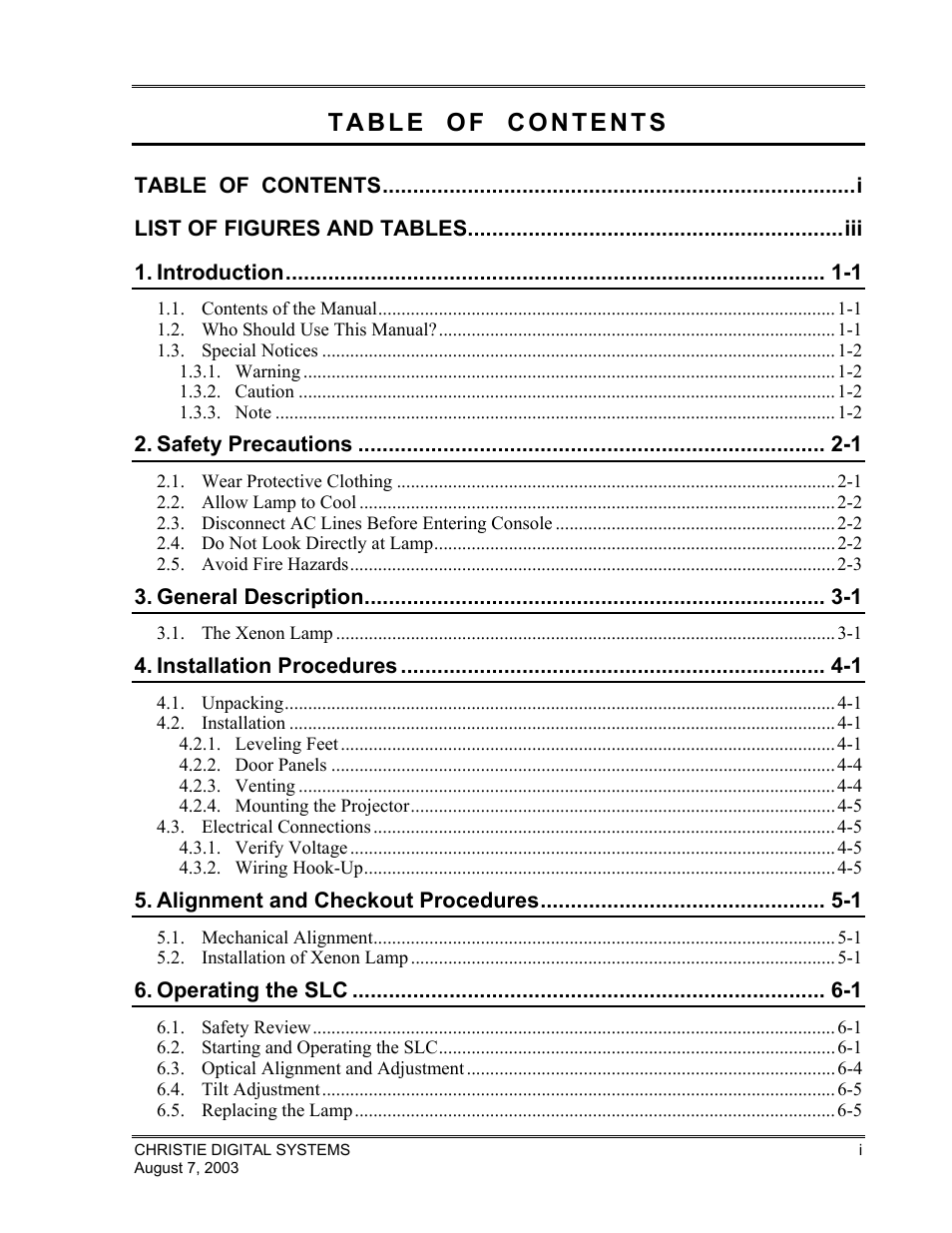 Christie Digital Systems XENON CONSOLE User Manual | Page 3 / 63