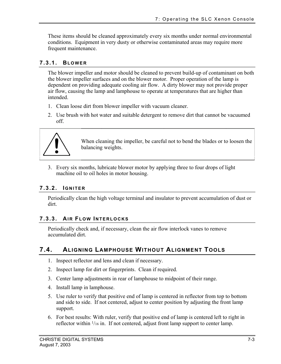 Christie Digital Systems XENON CONSOLE User Manual | Page 33 / 63