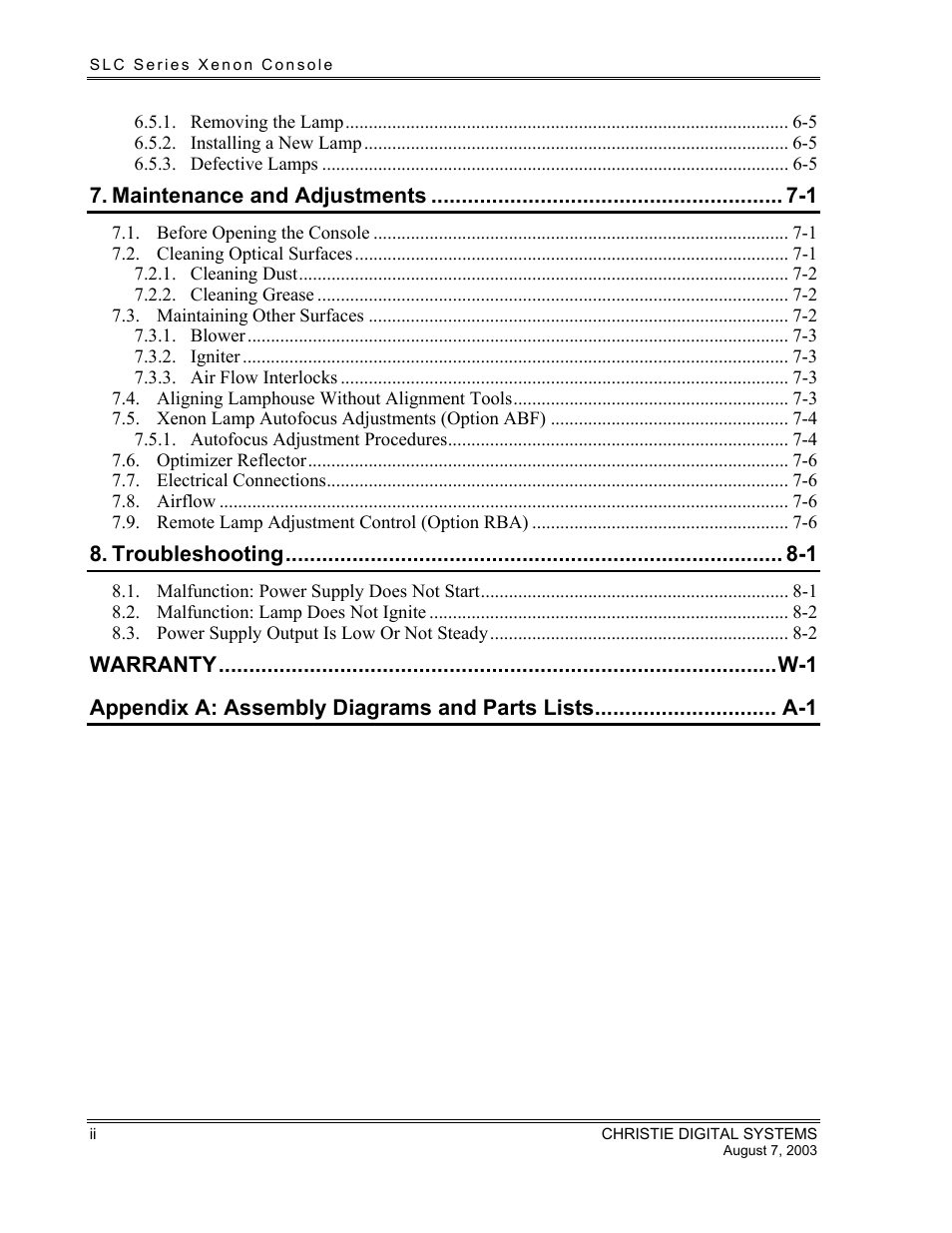 Christie Digital Systems XENON CONSOLE User Manual | Page 4 / 63
