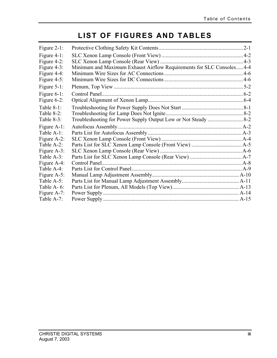 Christie Digital Systems XENON CONSOLE User Manual | Page 5 / 63