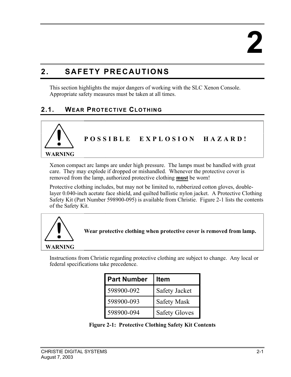 Christie Digital Systems XENON CONSOLE User Manual | Page 9 / 63