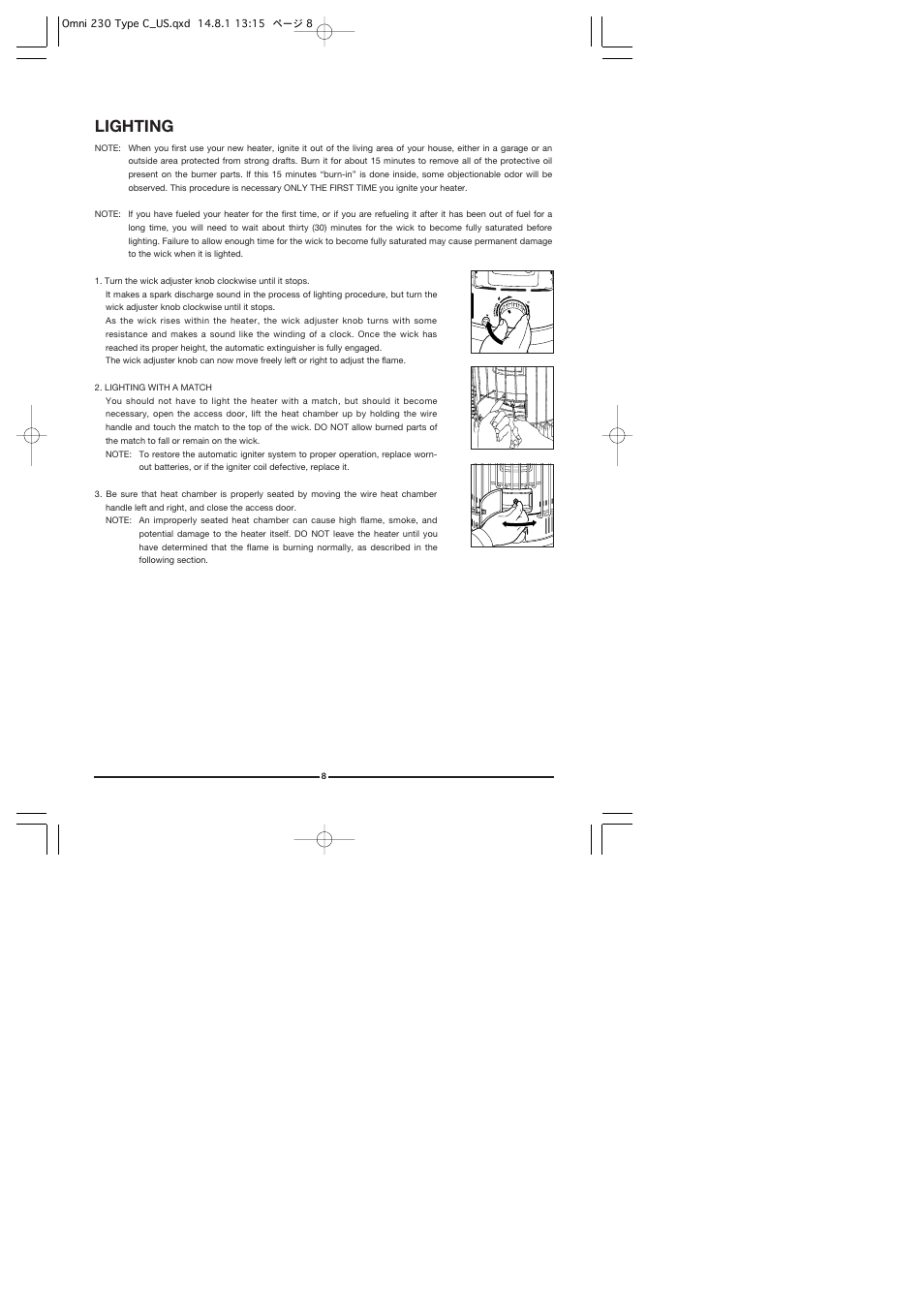 Lighting | Toyotomi Omni 230 User Manual | Page 9 / 18