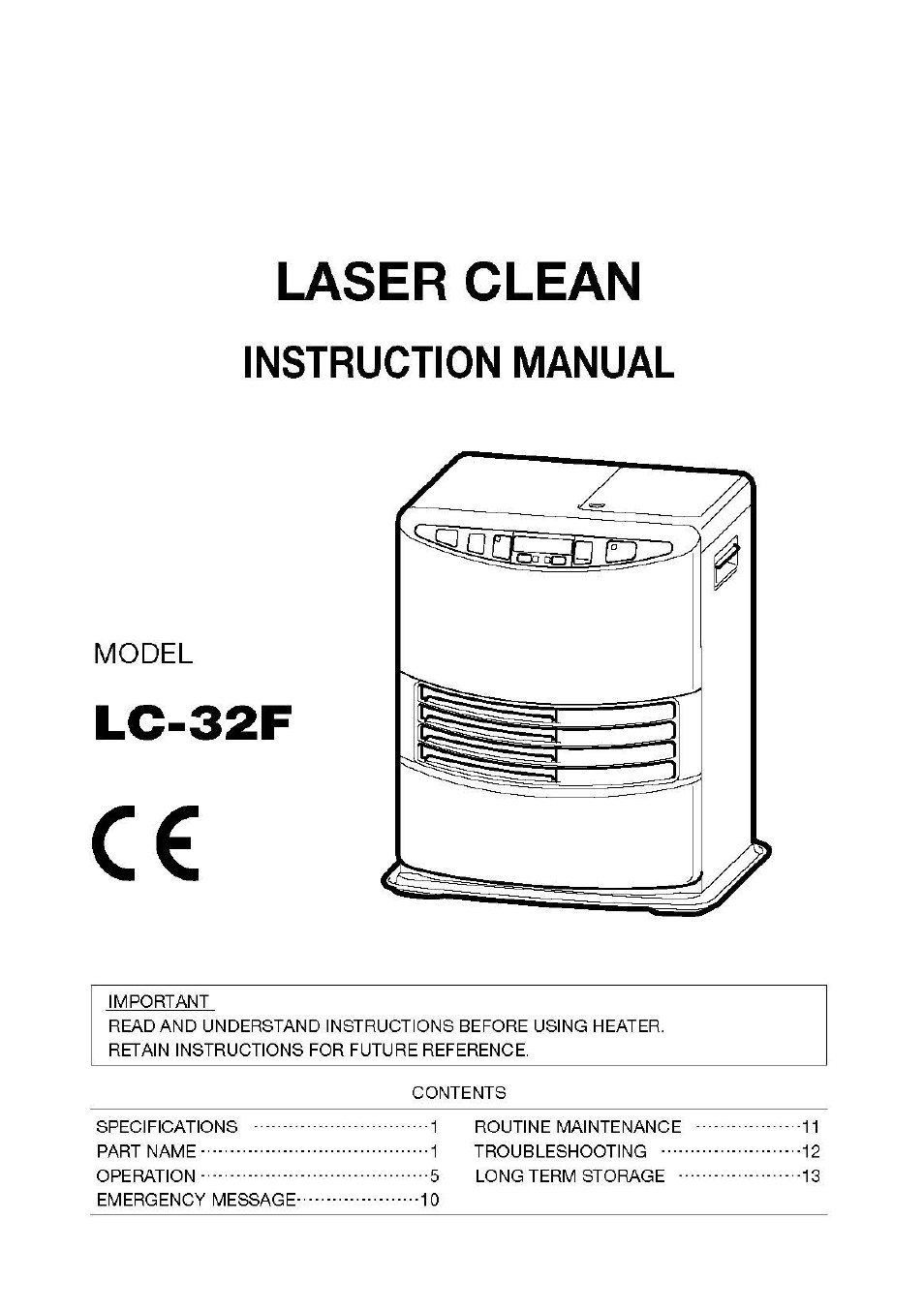 Toyotomi LC-32F User Manual | 15 pages