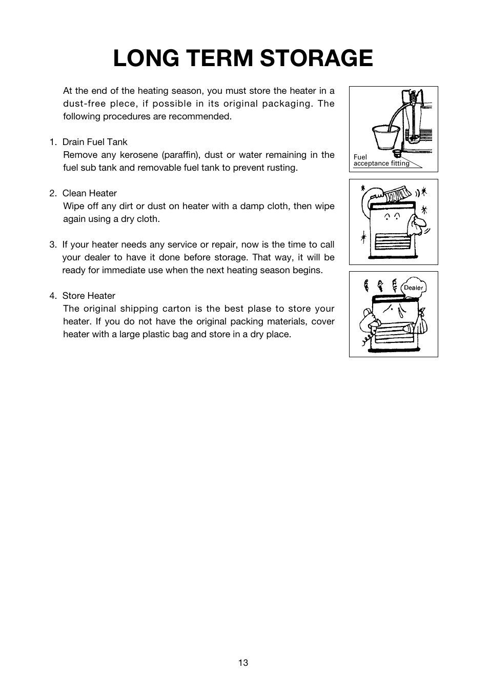 Long term storage | Toyotomi LC-32F User Manual | Page 14 / 15