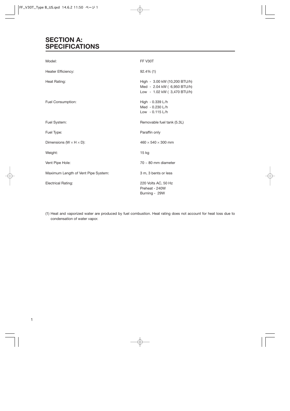 Toyotomi FF-V30T User Manual | Page 2 / 28
