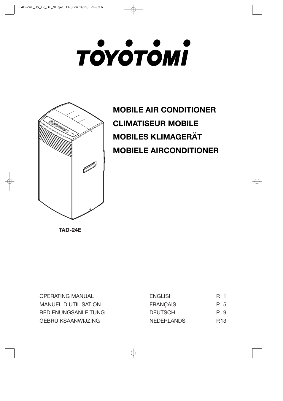 Toyotomi TAD-24E User Manual | 8 pages