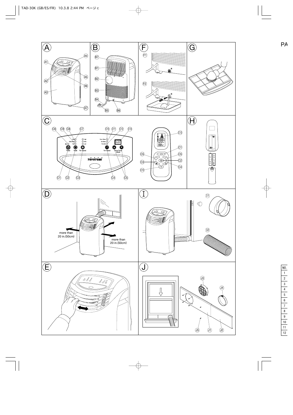 Ej h | Toyotomi TAD-30K User Manual | Page 2 / 16