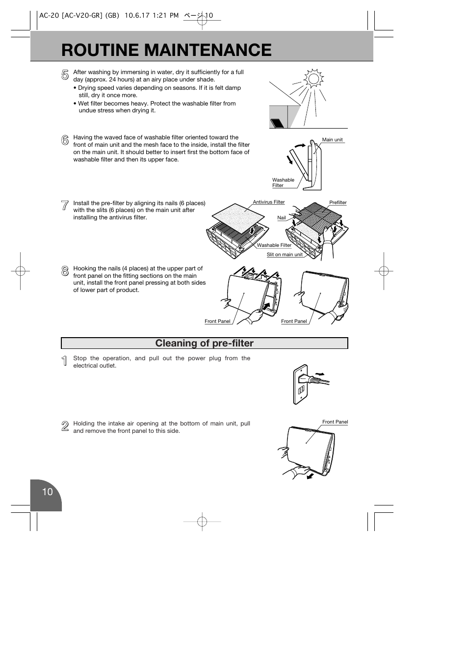 Routine maintenance | Toyotomi AC-20 User Manual | Page 12 / 16