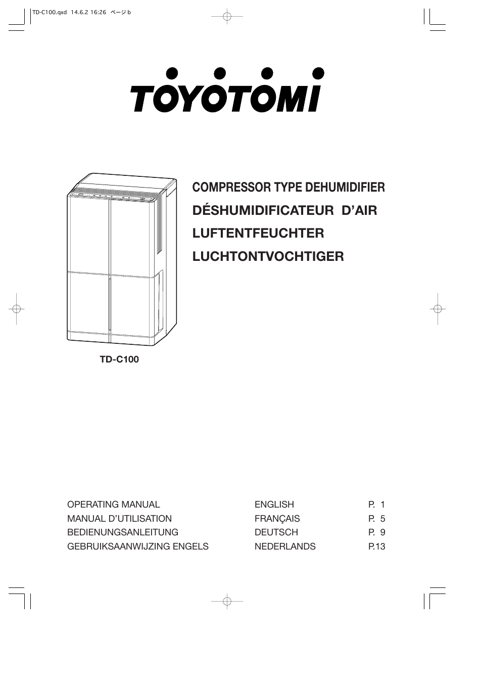 Toyotomi TD-C100 User Manual | 8 pages