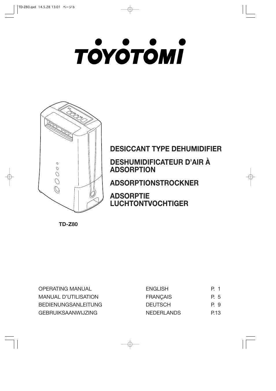 Toyotomi TD-Z80 User Manual | 8 pages