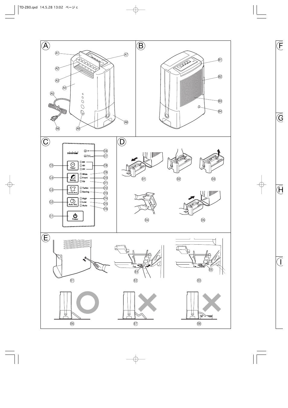 Ce d, Gh i f | Toyotomi TD-Z80 User Manual | Page 2 / 8