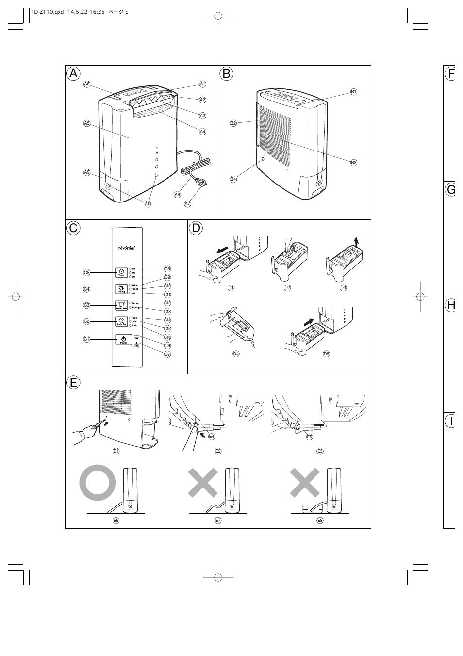 Ce d, Gf h i | Toyotomi TD-Z110 User Manual | Page 2 / 8