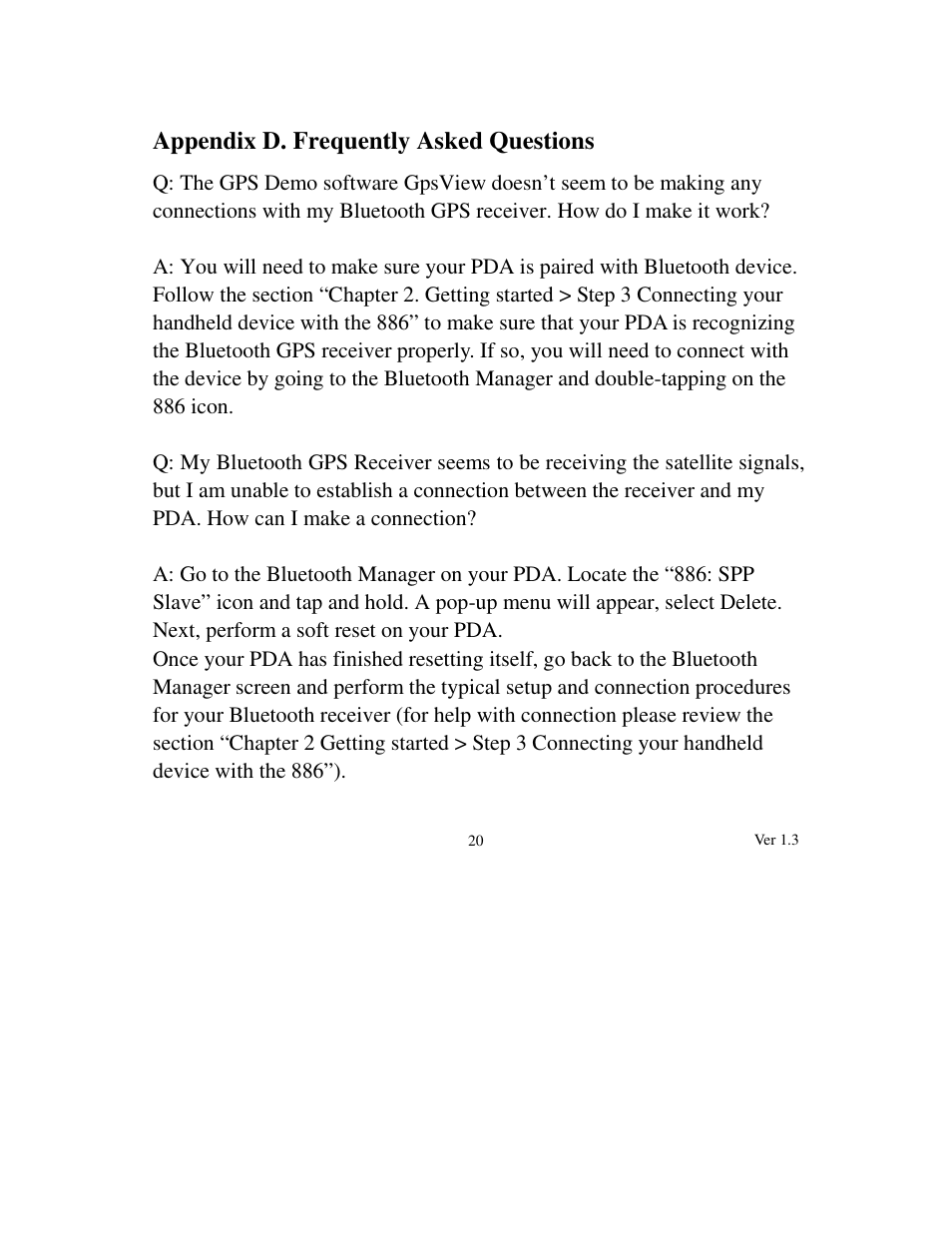 Appendix d. frequently asked questions | Transystem mobileMate 886 User Manual | Page 21 / 26