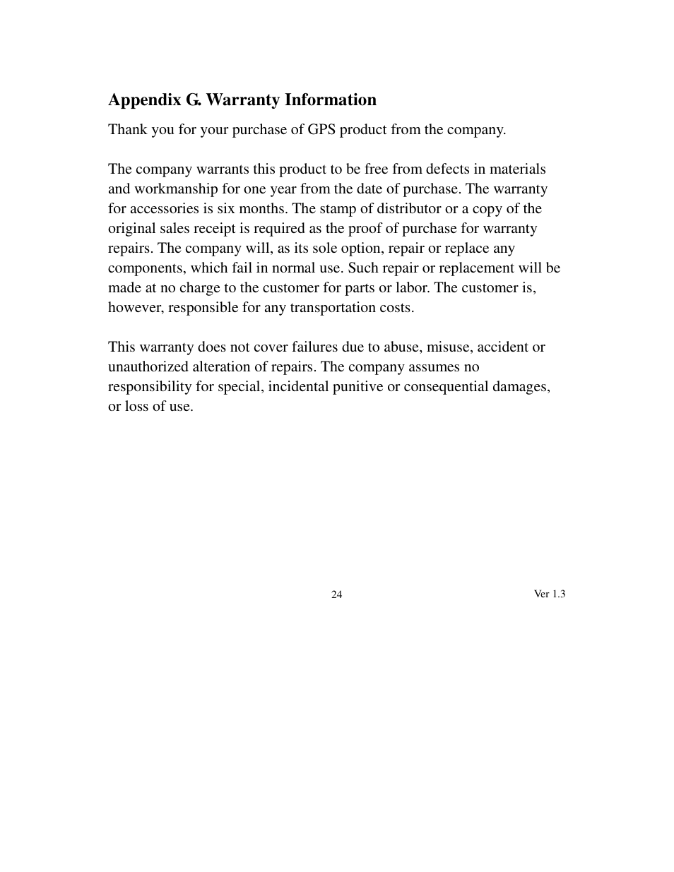 Appendix g. warranty information | Transystem mobileMate 886 User Manual | Page 25 / 26