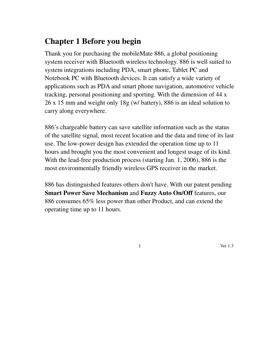 Chapter 1 before you begin | Transystem mobileMate 886 User Manual | Page 4 / 26