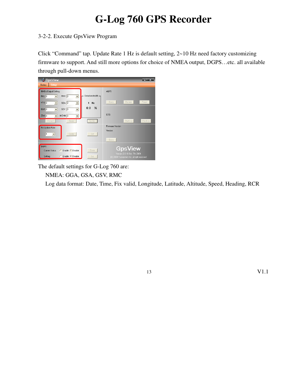 G-log 760 gps recorder | Transystem 760 User Manual | Page 13 / 28