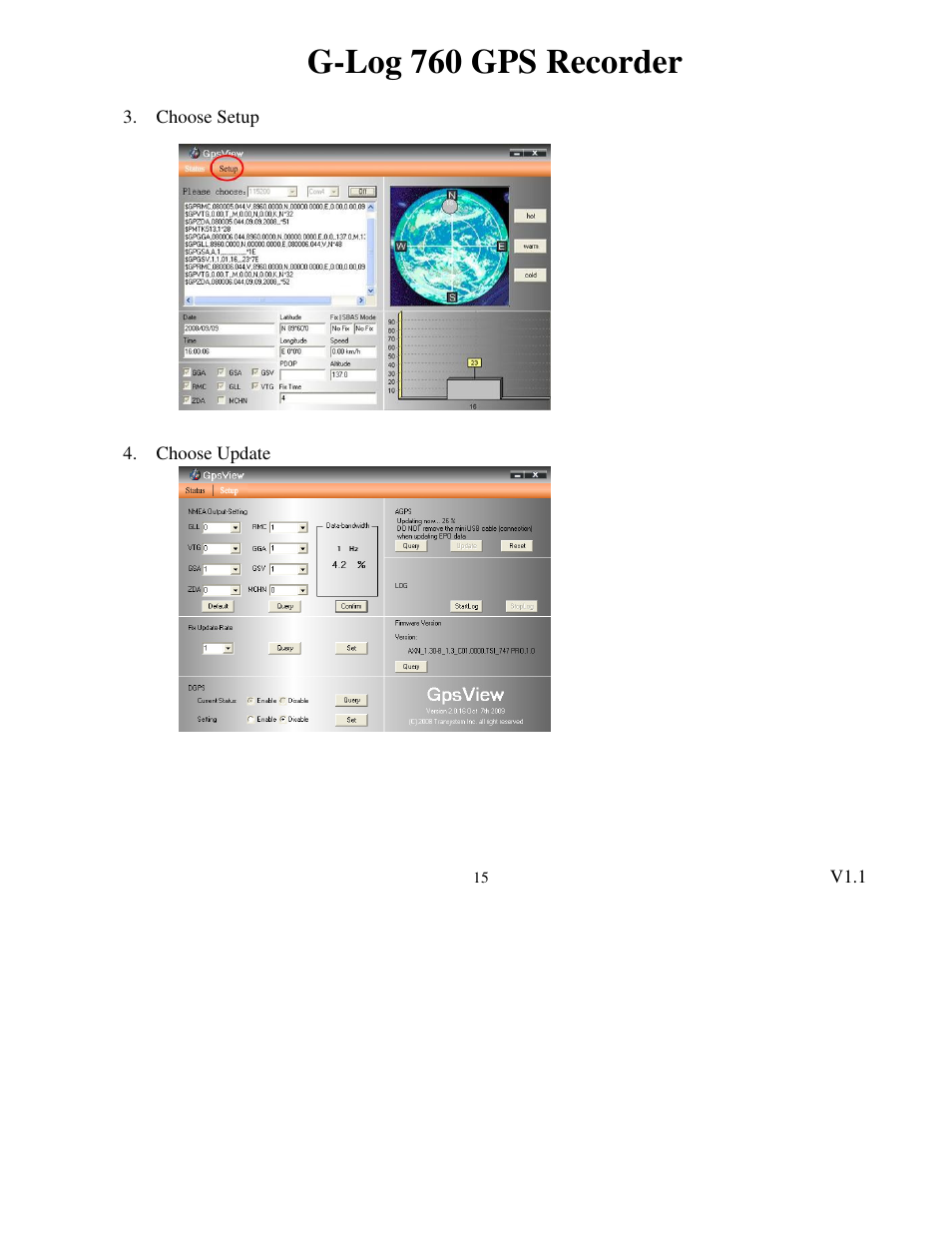 G-log 760 gps recorder | Transystem 760 User Manual | Page 15 / 28