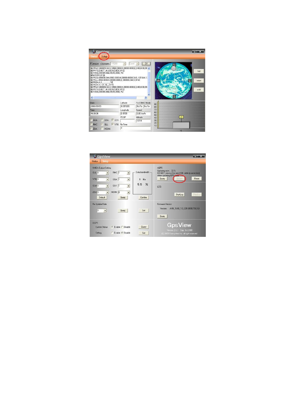 Choose “setup, Click “update | Transystem 887 Lite User Manual | Page 16 / 24