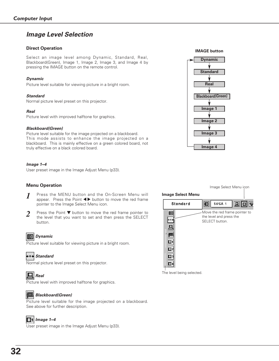 Image level selection | Christie Digital Systems 38-VIV208-03 User Manual | Page 32 / 64