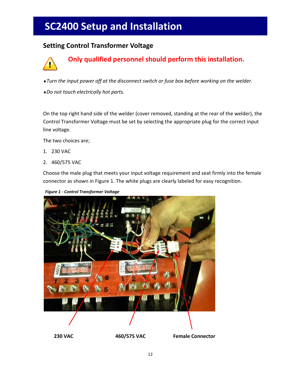 Sc2400 setup and installation | Tru-Weld SC2400 Arc Welder User Manual | Page 12 / 30