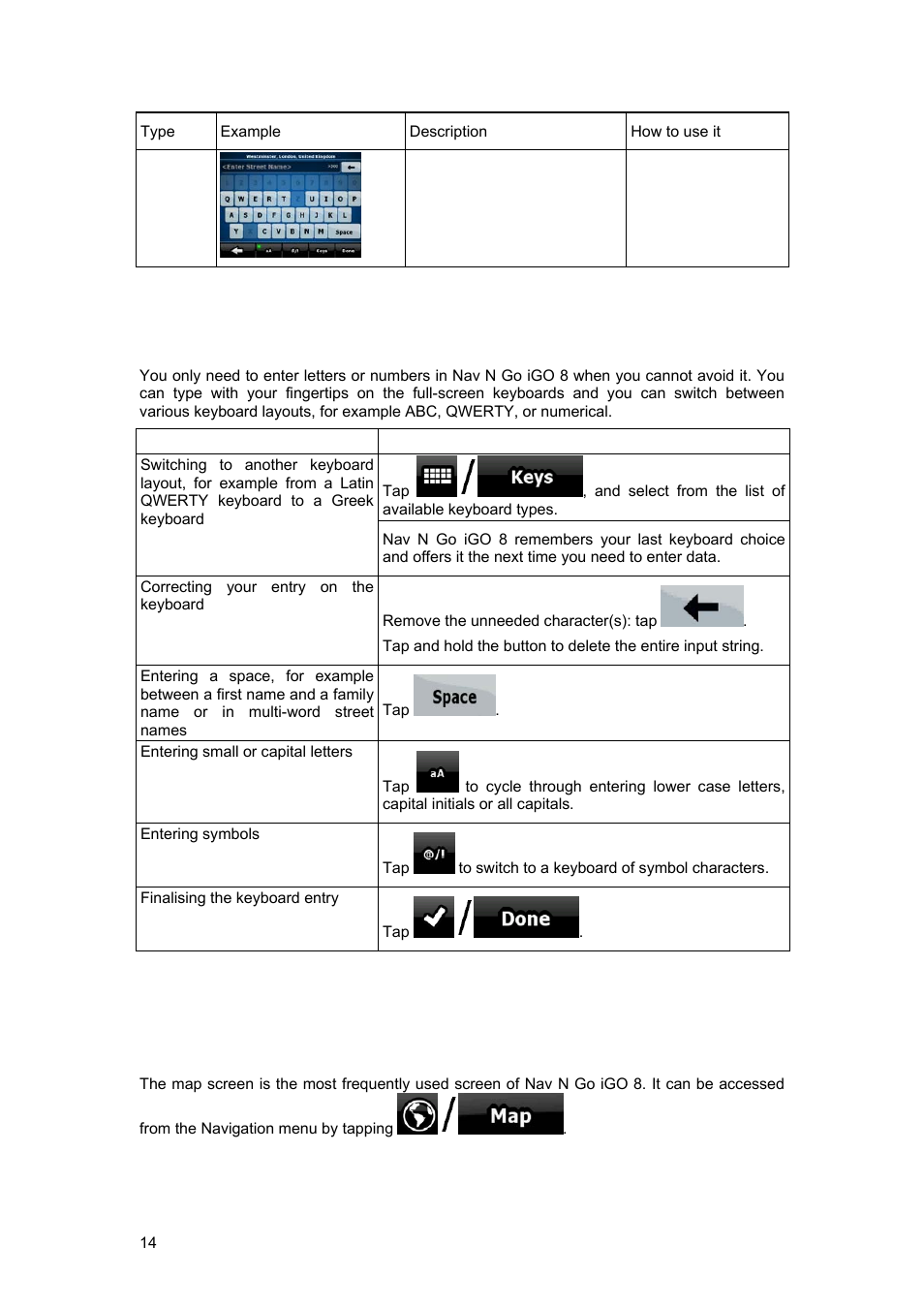 1 using keyboards, 4 using the map | Tview D65TSG User Manual | Page 14 / 88