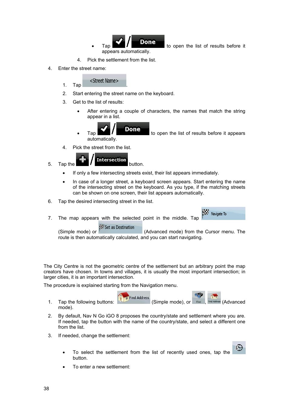 6 selecting a city centre as the destination | Tview D65TSG User Manual | Page 38 / 88