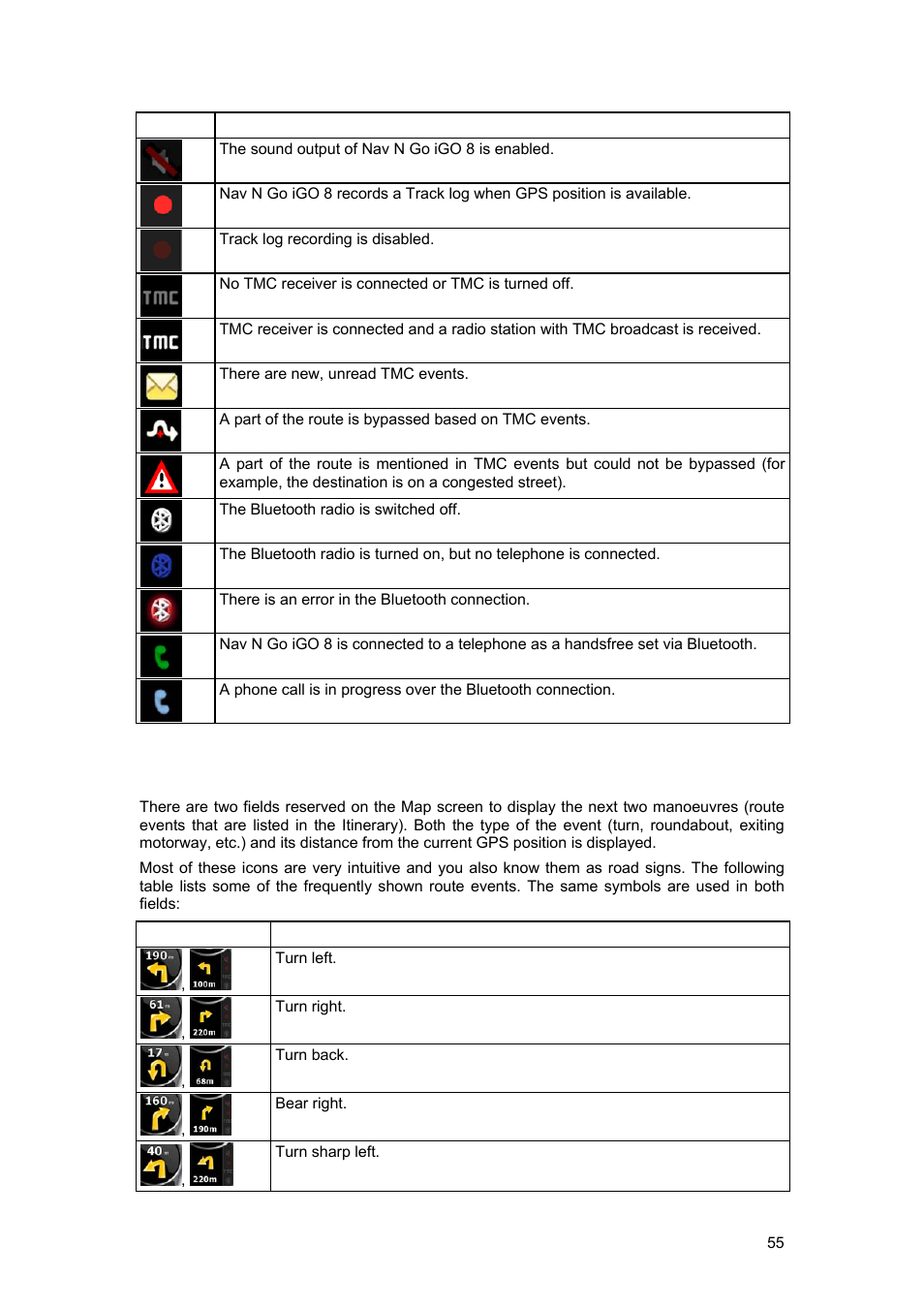 3 next two route events (turn preview fields) | Tview D65TSG User Manual | Page 55 / 88