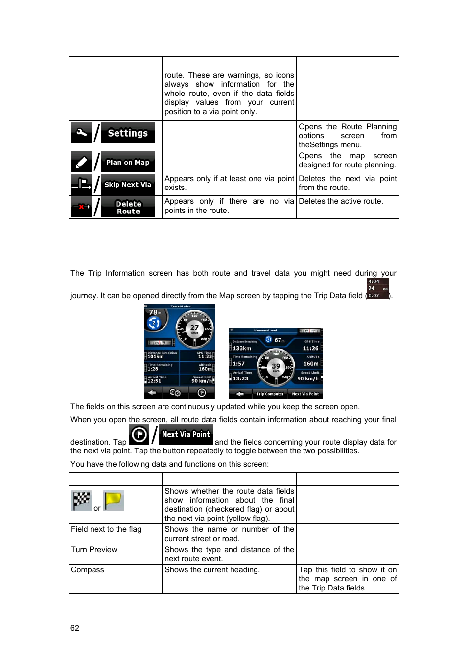 7 trip information screen | Tview D65TSG User Manual | Page 62 / 88