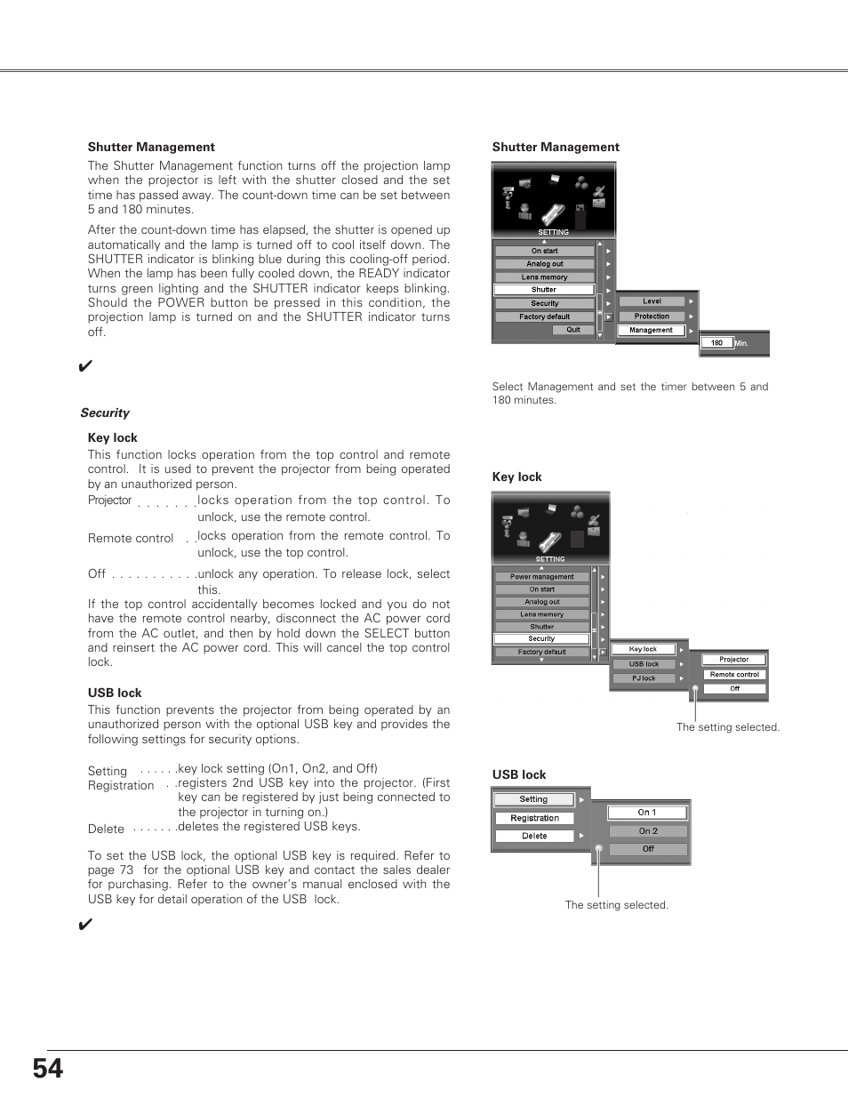 Setting | Christie Digital Systems Christie LX66A User Manual | Page 54 / 84
