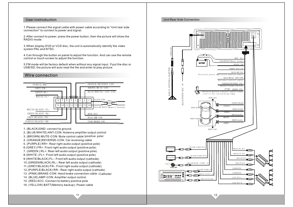 页面 8, Wire connection, User instroduction | Tview D51TSB User Manual | Page 8 / 18