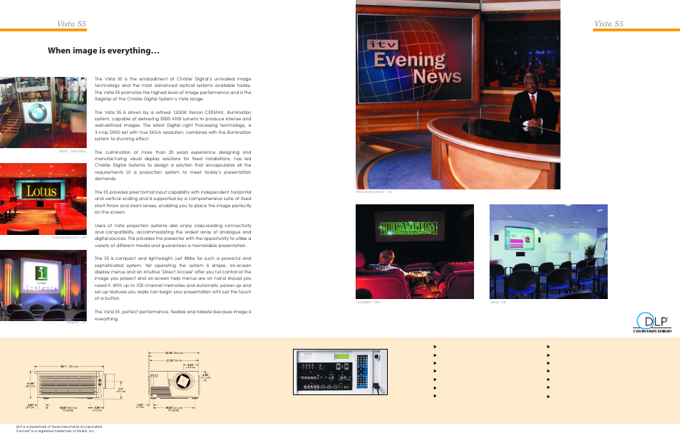 When image is everything, Vista s5 | Christie Digital Systems S5 User Manual | Page 2 / 2