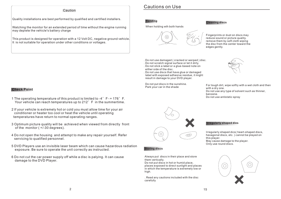 Cautions on use | Tview T132DVFD-BK GR TN User Manual | Page 4 / 10