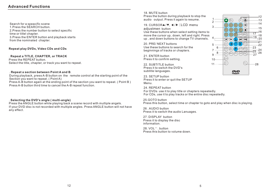 Advanced functions, Menu, Adjustmen | Tview T132DVFD-BK GR TN User Manual | Page 7 / 10