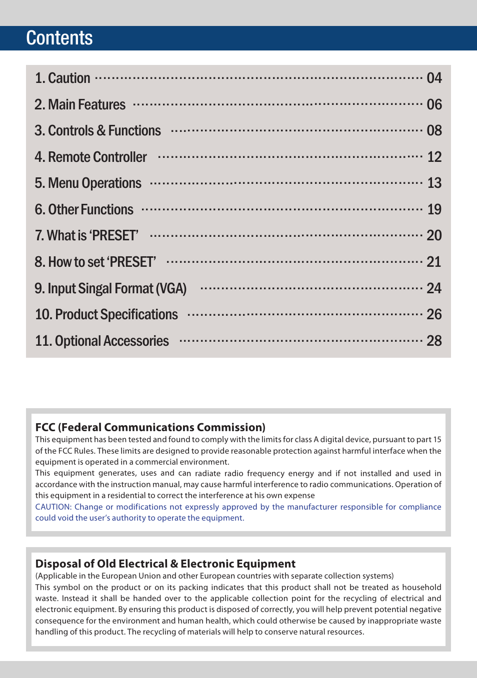 TVLogic FCM-461W-S1 User Manual | Page 3 / 32