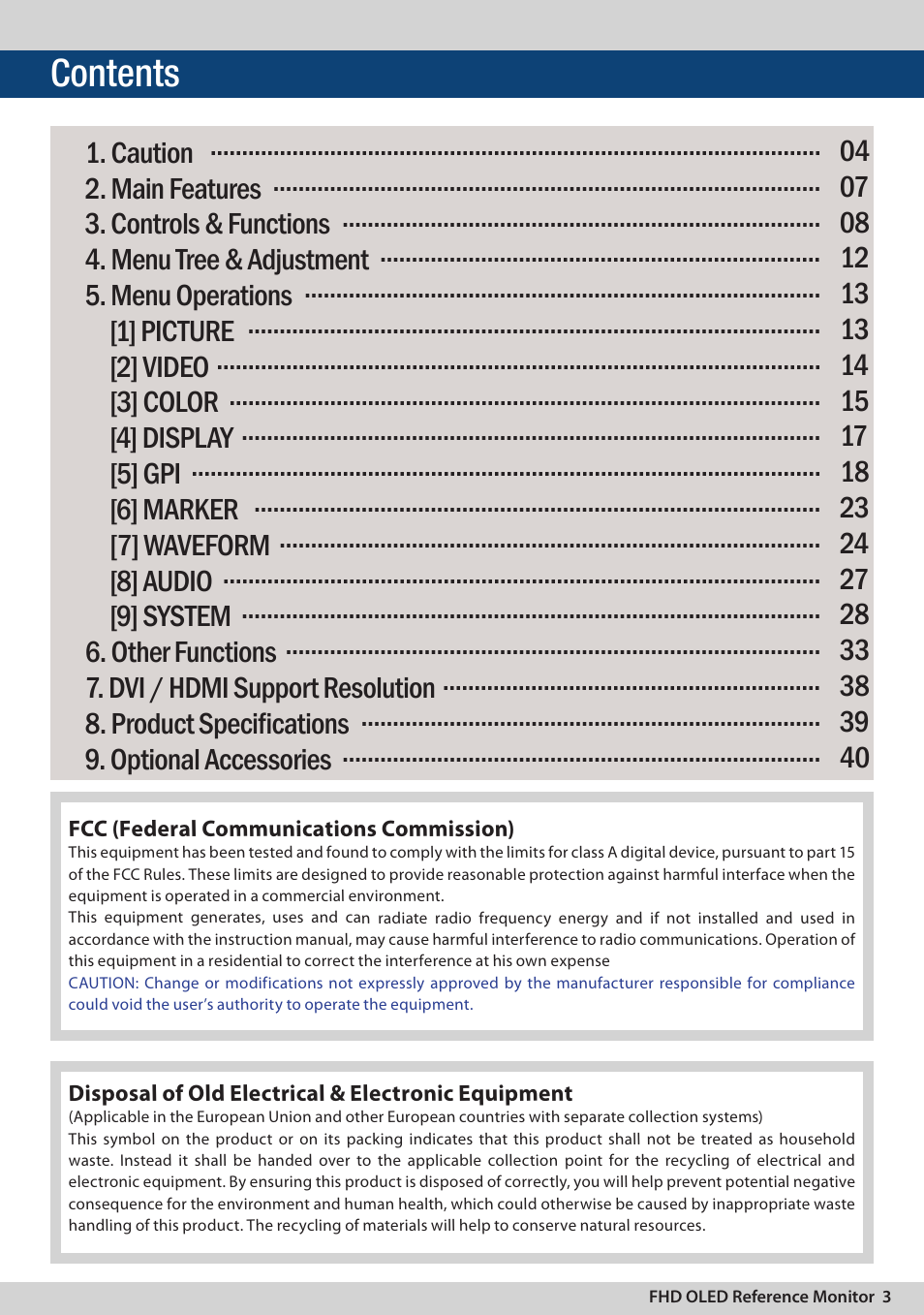 TVLogic LEM-250C User Manual | Page 3 / 44
