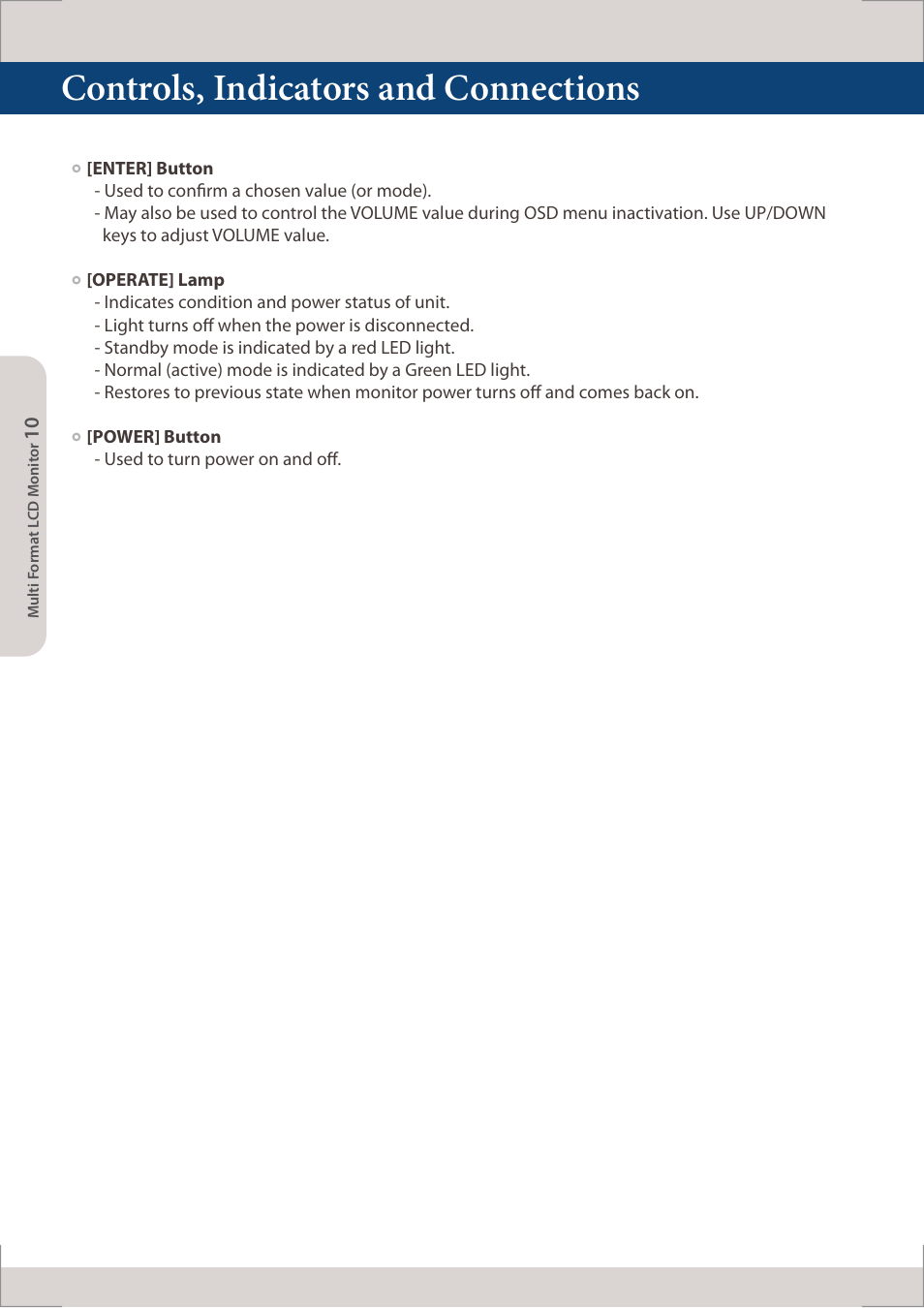 Controls, indicators and connections | TVLogic LUM-560W (4K) User Manual | Page 10 / 34