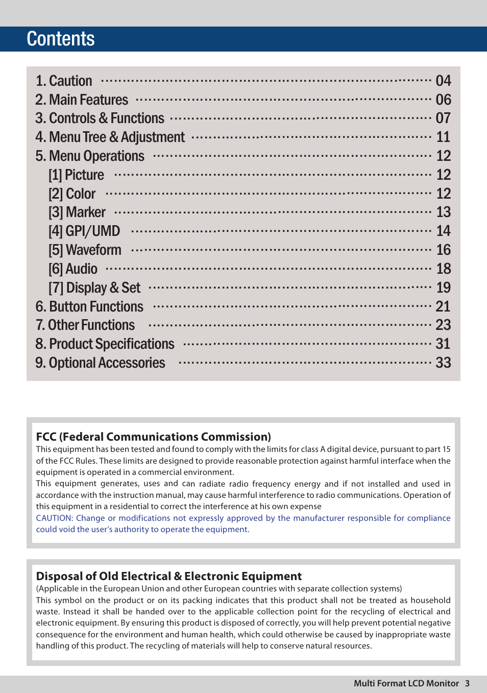 TVLogic LVM-074W User Manual | Page 3 / 36