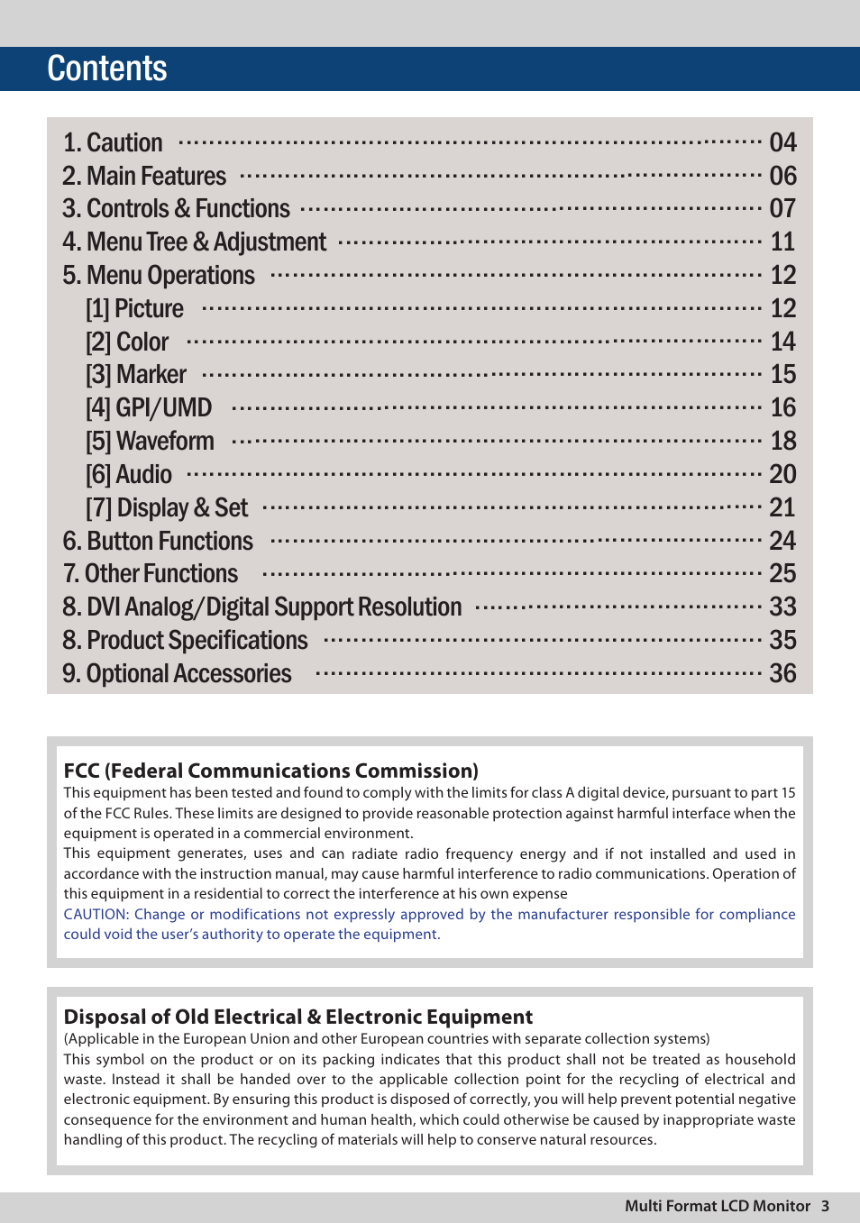 TVLogic LVM-091W-3G User Manual | Page 3 / 40