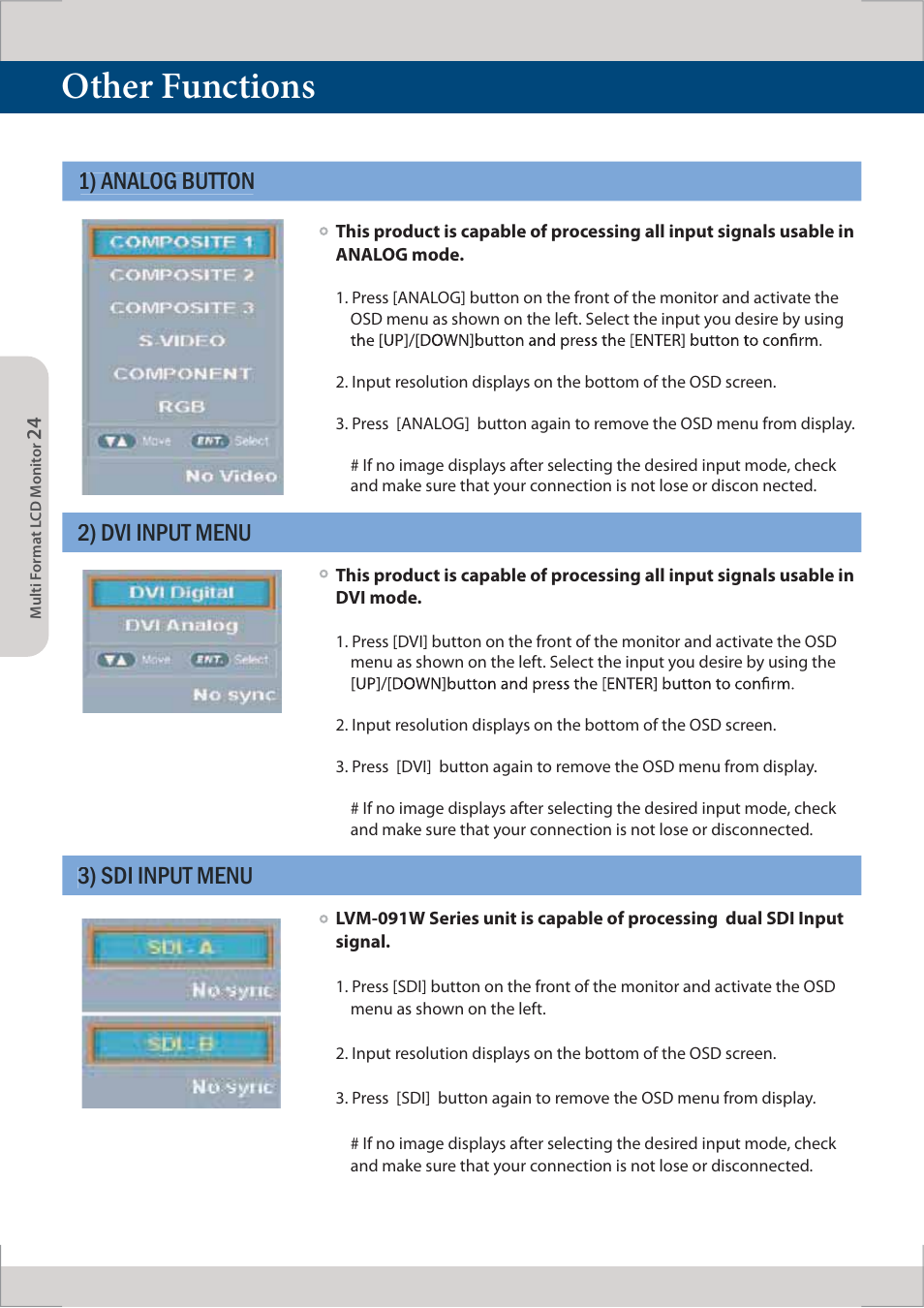 Other functions | TVLogic LVM-091W-M User Manual | Page 24 / 40