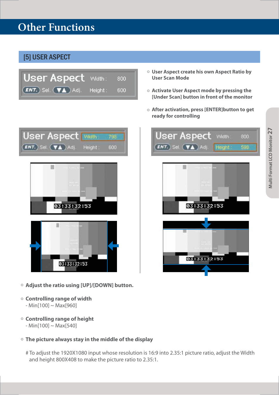 Other functions, 5] user aspect | TVLogic LVM-091W-M User Manual | Page 27 / 40