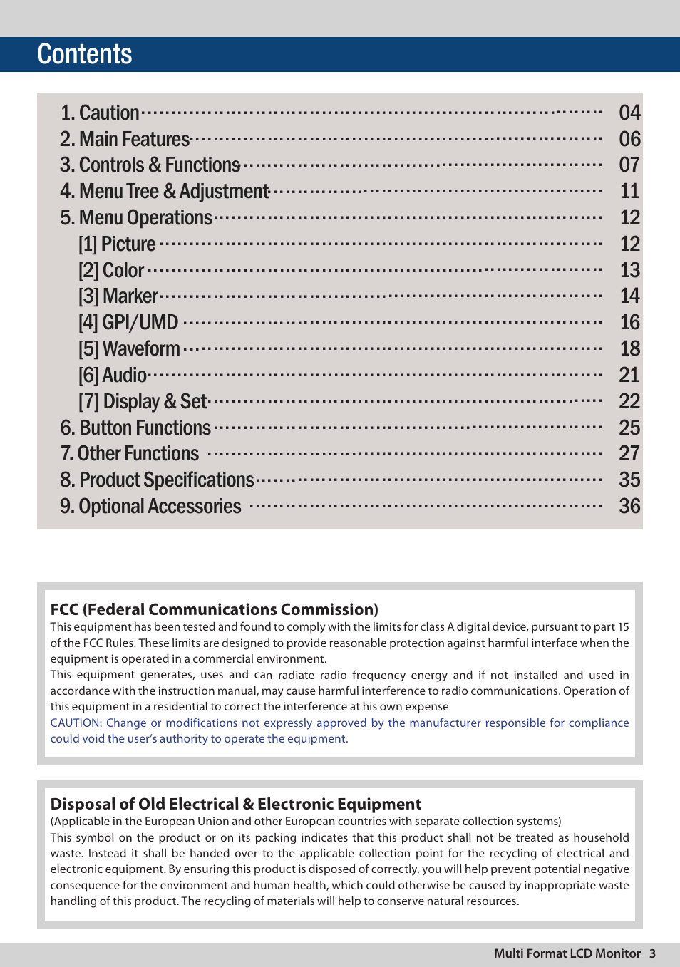 TVLogic LVM-095W-N User Manual | Page 3 / 40