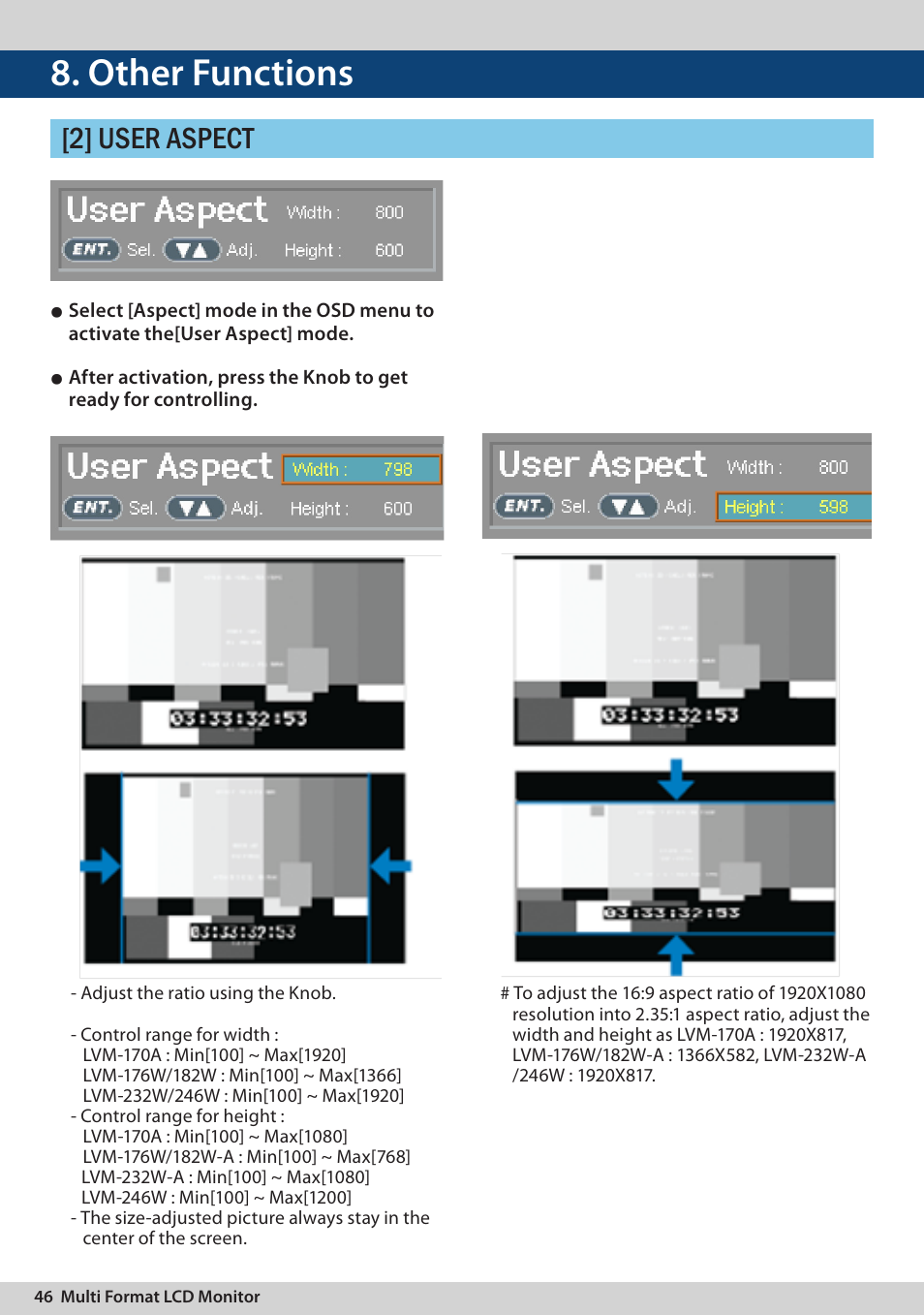 Other functions, 2] user aspect | TVLogic LVM-170A User Manual | Page 46 / 64