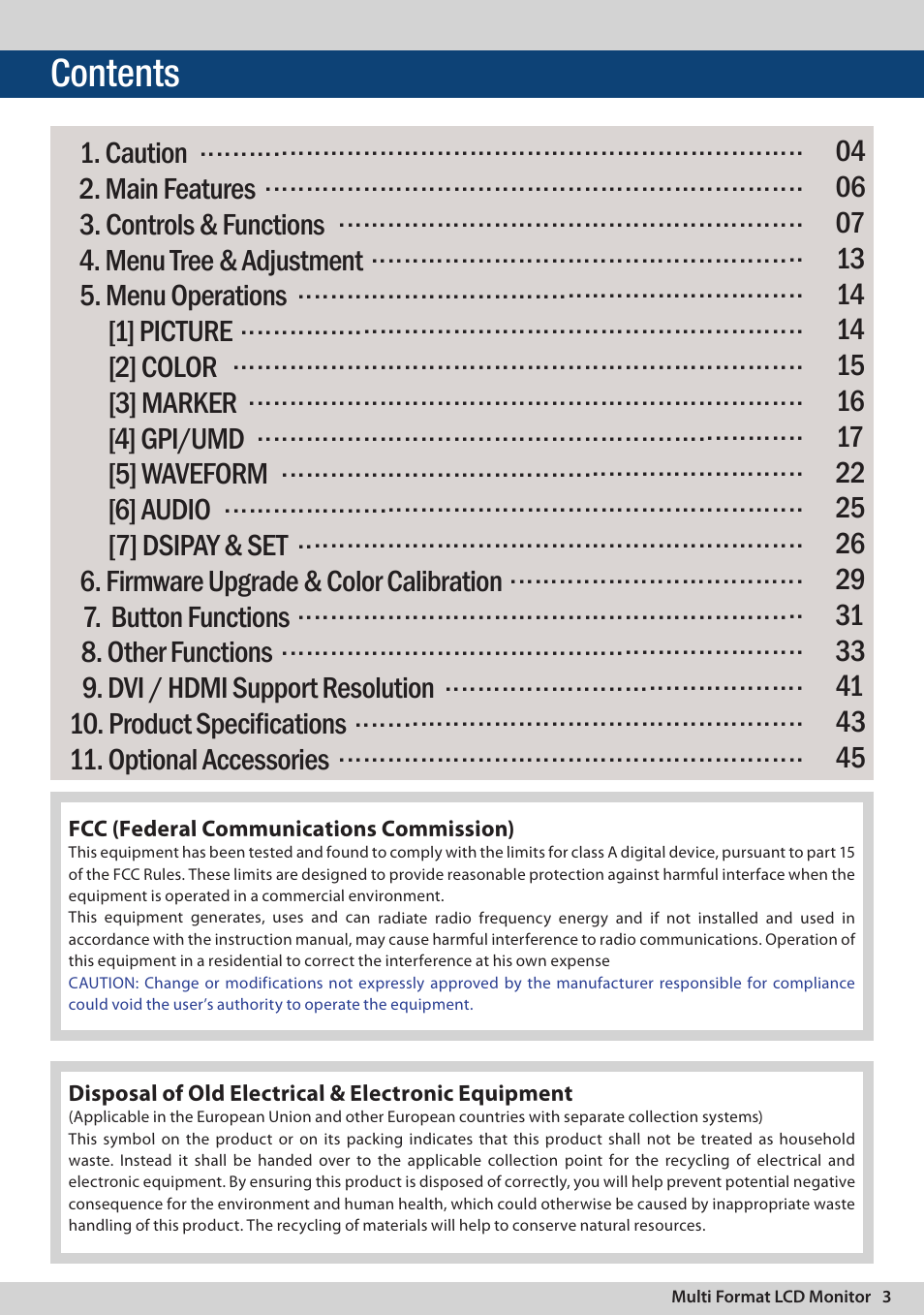 TVLogic LVM-174W User Manual | Page 3 / 48
